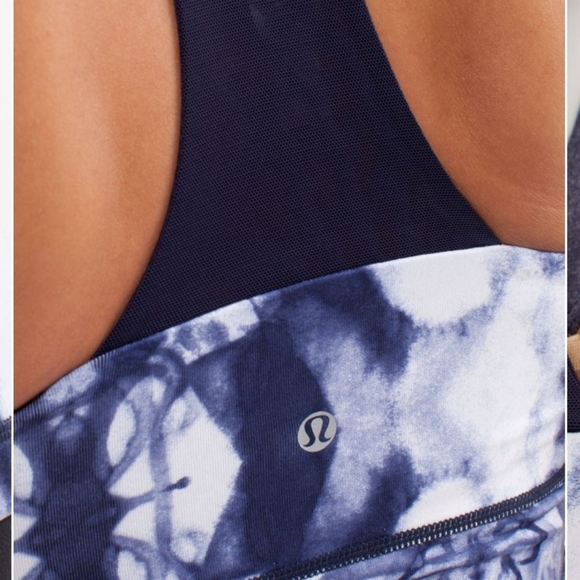 Lululemon Scoop Neck TankInk Blot White Deep Indigo / Heathered Deep Ind… - Picture 5 of 11
